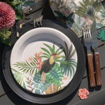 Piatto di Carta 22cm con Giungla Tropicale "Java" 10pz Giungla Tropicale "Java"