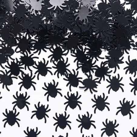 Confetti in Plastica Sagomati Ragni Neri 15gr Accessori Tavola Halloween