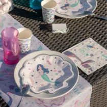 Piatto di Carta 23cm sagomato Conchiglia "Sirène" 10pz Conchiglia e Sirena "Sirène"
