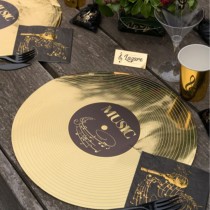 Sottopiatto di Carta 34cm Musica "Disque D'Or" 6pz Musica Disco d'Oro