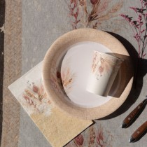 Tovagliolo di Carta 33x40cm Rettangolare Rattan Natural "Romance" 20pz Outlet Elegant