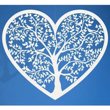 Cuore Decorativo in Carta con Albero della Vita 10pz Decorazioni