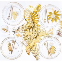 Decorazione Foglie Tropicali Oro "Tropical Leaves" 21pz Pappagallo "Parrot"