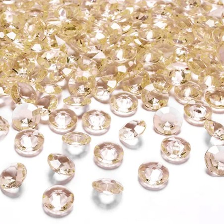Diamanti in Plastica Oro 100pz Confetti Tondi