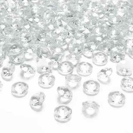Diamanti in Plastica Trasparente 100pz Confetti Tondi