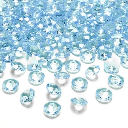 Diamanti in Plastica Turchese 100pz Confetti Tondi