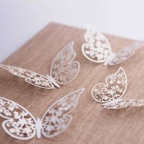 Farfalle Intagliate Bianco Perlato 6.5cm 10pz Decorazioni