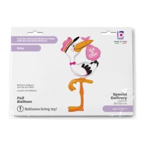 Palloncino in Foil 59" Air Filled Cicogna "Special Delivery Girl" Nascita e Battesimo Grabo