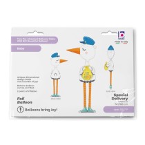 Palloncino in Foil 74" Air Filled Cicogna "Special Delivery Stork" Nascita e Battesimo Grabo