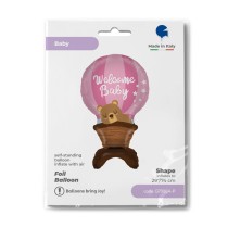 Palloncino in Foil 38" Standups Mongolfiera "Baby Girl" Nascita e Battesimo Grabo