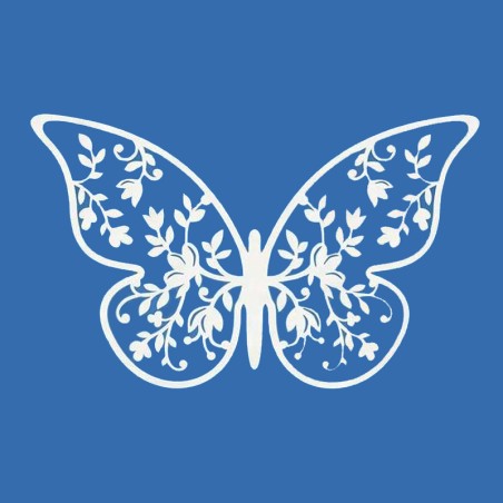 Farfalle Intagliate Bianco Perlato 6.5cm 10pz Decorazioni