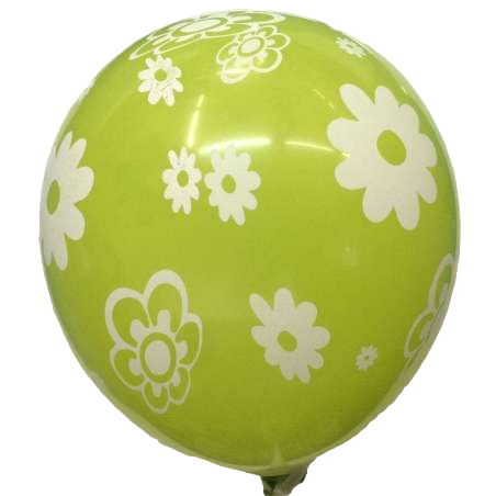 Palloncino in Lattice 5" Arancione con Stampa Margherita 100pz Fiori e Farfalle