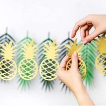 Ghirlanda Aloha Ananas Gold sagomata 10pz Decorazioni Tropicali