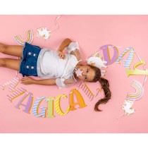 Festone Happy Birthday Unicorno "Magical Day" 3mt Coordinati Tavola Maverick