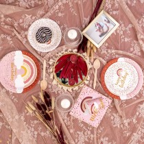 Piatto di Carta 23cm con Arcobaleno "Boho Birthday" 8pz Coordinati Tavola Maverick