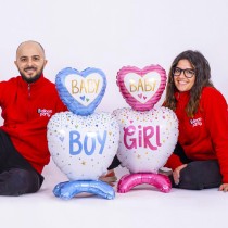 Palloncino in Foil 38" Standups Cuore "Baby Girl" Nascita e Battesimo Grabo