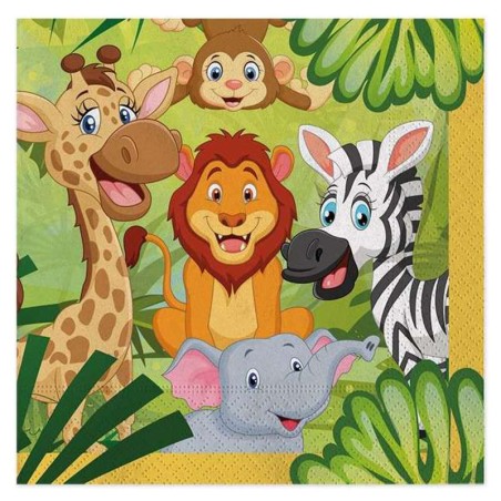 Tovagliolo di Carta 33x33cm della Giungla "Jungle" 16pz Giungla "Jungle"
