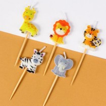 Candelina Picks Animali Giungla "Jungle" 5pz Candeline Sagomate Fantasia