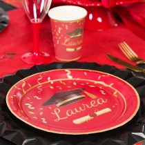 Piatto di Carta 24cm Laurea "Glamour" 8pz Tavola Laurea