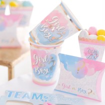 Tovagliolino di Carta 25x25cm Gender Reveal "Girl or Boy?" 20pz Tavola Gender Reveal Boy or Girl?
