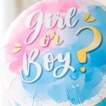 Palloncino in Foil 18" Gender Reveal "Girl or Boy?" Palloncini Gender Reveal Boy or Girl?