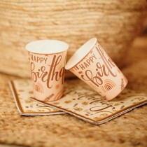 Tovagliolo di Carta 33x33cm Arcobaleno Boho "Happy Birthday" 20pz Happy Birthday Boho