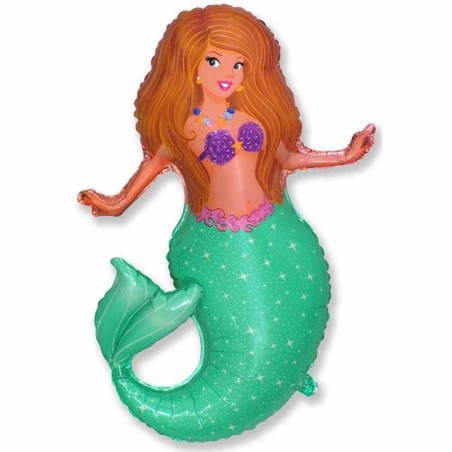 Palloncino in Foil 14" Mini Shape Sirena "Pretty Mermaid" Palloncini Tema Sirena