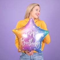 Palloncino in Foil 16" Stella Multicolor "Happy Birthday" Generico
