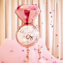 Palloncino in Foil 37" Super Shape Anello con Diamante "She Said Yes" Promessa e Matrimonio