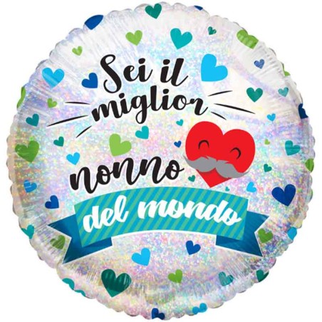 Palloncino in Foil 18" "Sei il Miglior Nonno del Mondo" Festa dei Nonni