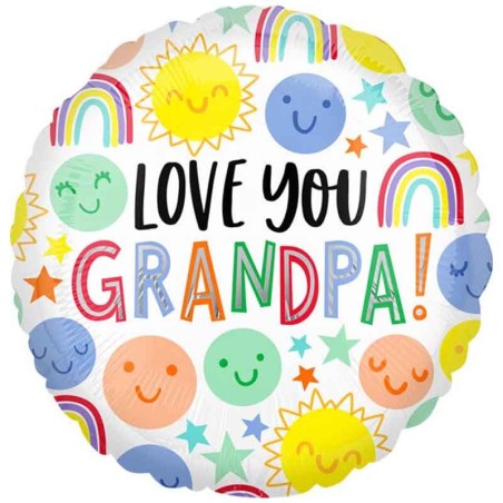 Palloncino in Foil 18" Ti Amo Nonno "Love You Grandpa" Festa dei Nonni