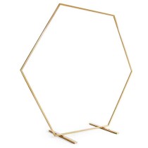 Base con Struttura Esagonale in Metallo Oro 2mt Strutture Per Allestimenti