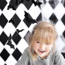 Pendente Decorativo Pipistrelli Neri "Bats" 1,5mt Addobbi e Festoni Halloween
