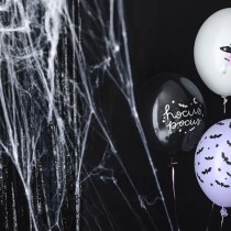 Ragnatela Bianca con 2 Ragni Neri 60gr Addobbi e Festoni Halloween
