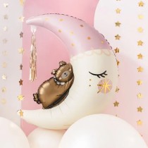 Palloncino in Foil 39" Super Shape Orsetto sulla Luna Rosa "Teddy Moon" Nascita e Battesimo