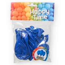 Palloncino in Lattice 10" G90 Azzurro "Blue 010" 25pz Gemar Blister "Happy Time"