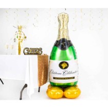 Palloncino in Foil 60" AirLoonz Bottiglia Champagne "Cheers" Standups ad Aria "No Elio"