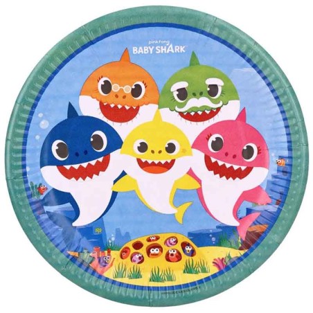 Piatto di Carta 23cm con Baby Squalo "Baby Shark" 8pz Baby Shark