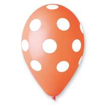 Palloncino in Lattice 12" GS110 Assortito con Pois Bianco 100pz Gemar Pois "Polka Dots"