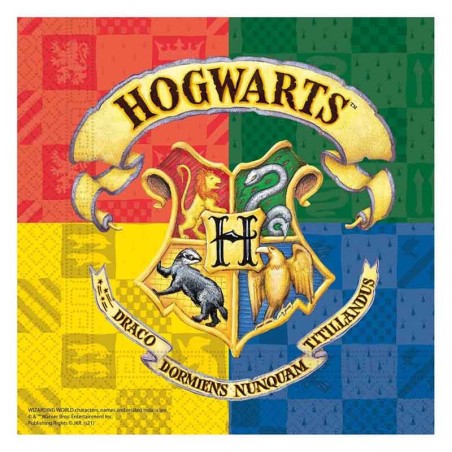 Tovagliolo di Carta 33x33cm con Harry Potter "Hogwarts Houses" 20pz Harry Potter