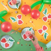 Tovagliolino di Carta 27x32cm Sagomato Ciliegie "Cherries" 20pz Festa Tema Frutta