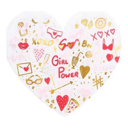 Tovagliolino di Carta 32x30cm Sagomato Cuore Love 20pz Eventi