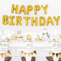 Tovagliolo di Carta 33x33cm "Happy Birthday" Oro Metallizzato 20pz Buon Compleanno