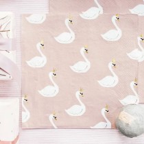 Tovagliolo di Carta 33x33cm Cigno Reale "Lovely Swan" 20pz Festa Tema Danza e Ballerine