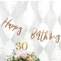 Banner Happy Birthday Rose Gold 62cm Festoni Buon Compleanno