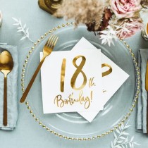 Tovagliolo di Carta 33x33cm Happy Birthday 18anni Metallizzato 20pz Tavola 18° Compleanno
