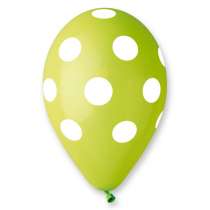 Palloncino in Lattice 12" GS110 Assortito con Pois Bianco 100pz Gemar Pois "Polka Dots"
