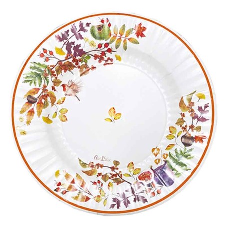 Piatto di Carta 21cm Benvenuto Autunno "Hello Fall" 8pz Festa Tema Autunno