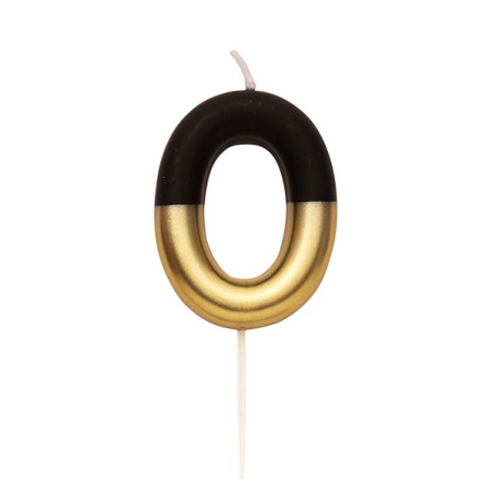 Candelina 10.5cm Nero e Oro Metallizzato N.0 Nero e Oro 10.5cm