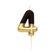 Candelina 10.5cm Nero e Oro Metallizzato N.4 Nero e Oro 10.5cm